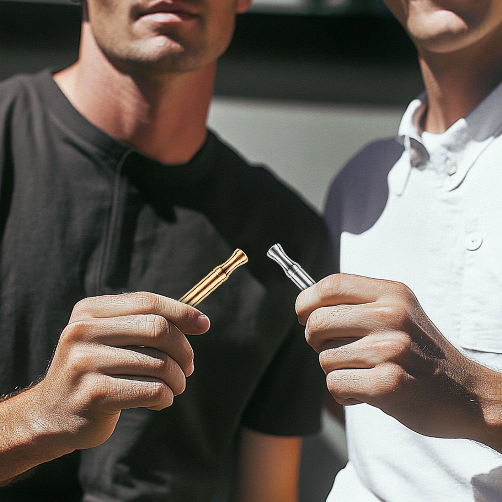 Puffow™ Glossy Silver Inhaler with Refill Cores